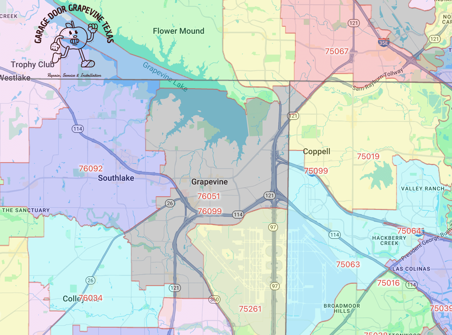 grapevine-Texas-map